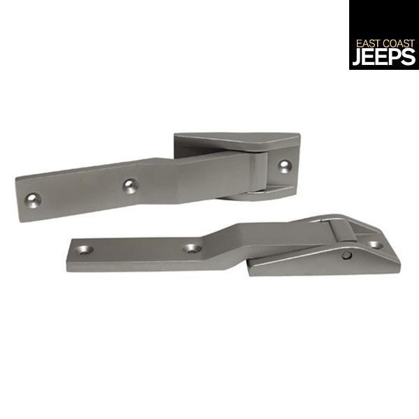 11185.59 rugged ridge tailgate hinge set, satin stainless steel, 97-02 jeep tj