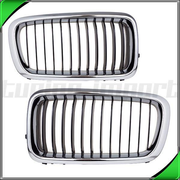 1999-2001 bmw 740i front grille new pair bm1200130 lh chrome black bm1200131 rh