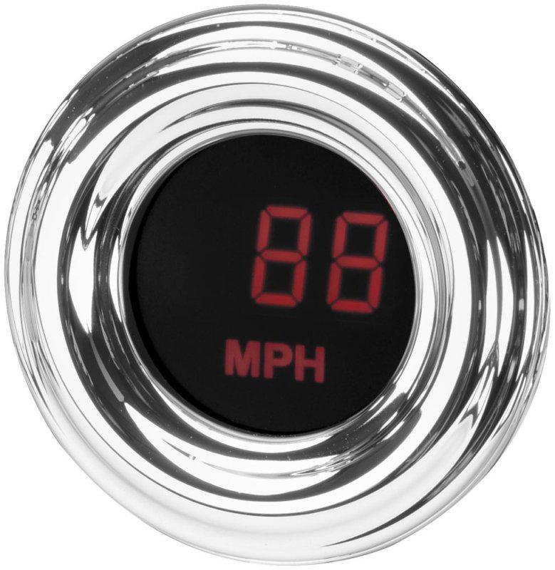 Dakota digital mini round led speedometer 1-7/8 in chr red for harley-davidson