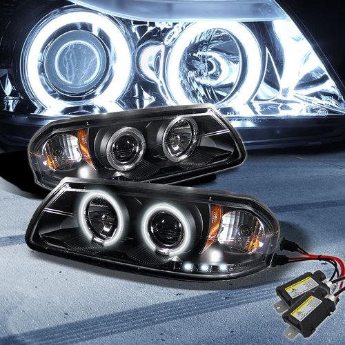 Slim 6000k xenon hid+ccfl halo 00-05 impala led projector headlights head lights