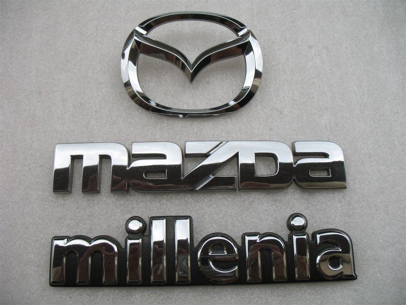 2001 mazda millenia rear trunk chrome emblem decal badge oem set 01 02