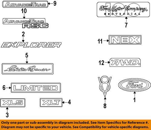 Ford oem 1l2z7842528ba front door-emblem badge nameplate