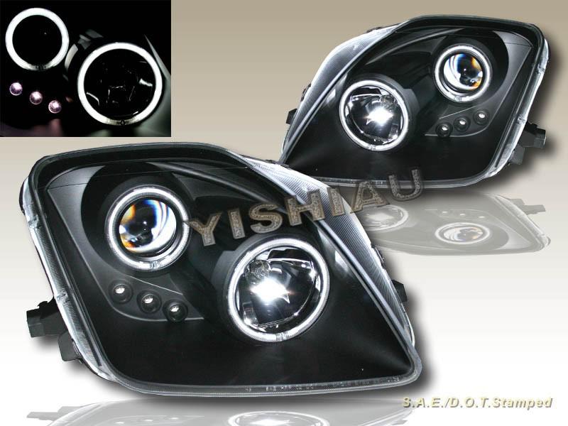 97 98 99 00 01 honda prelude projector headlights led two ccfl halo black