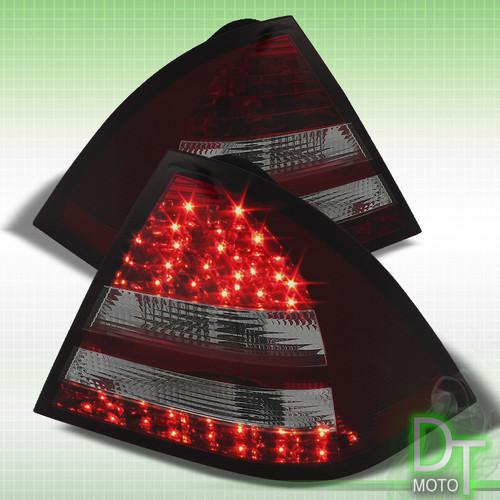 05-07 benz 4dr w203 c-class philips-led perform red smoke tail lights lamps l+r