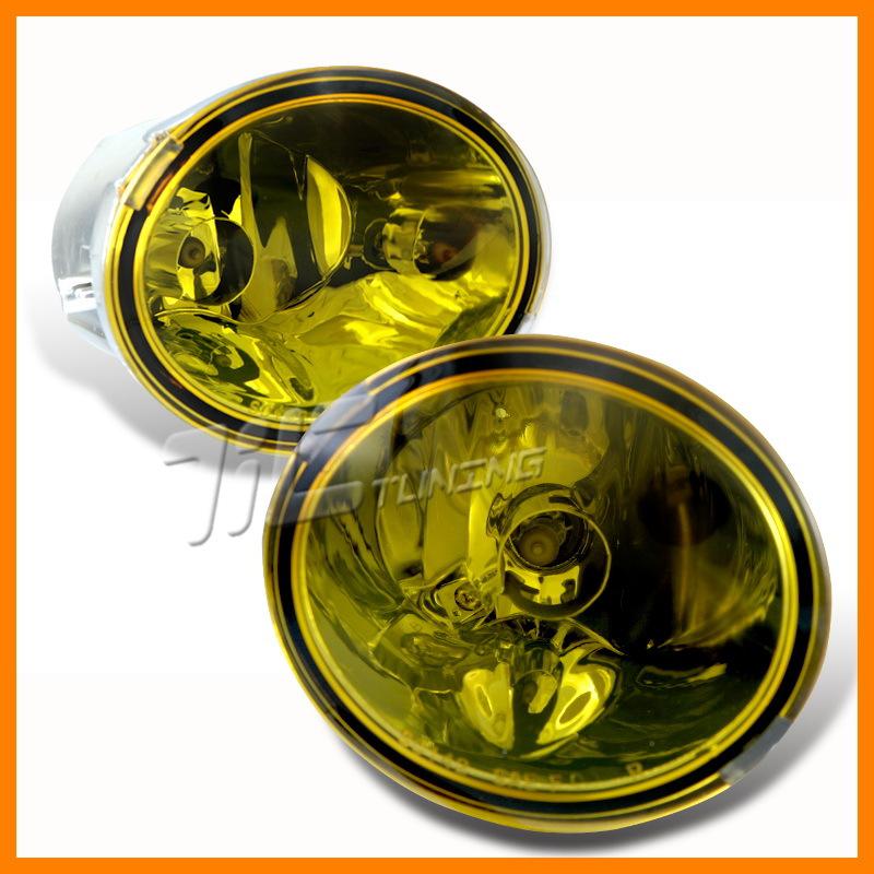 Pair left+right jdm yellow fog lights lamps sport style replacement assembly set