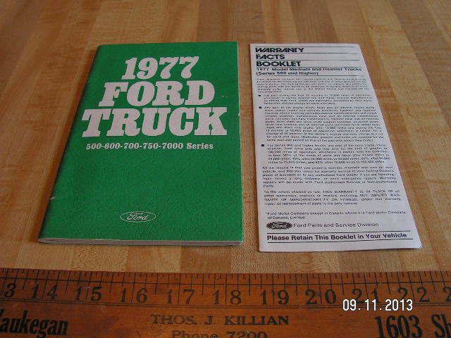 1977 ford medium/heavy truck original owner's/owners manual/500/600/700 + series