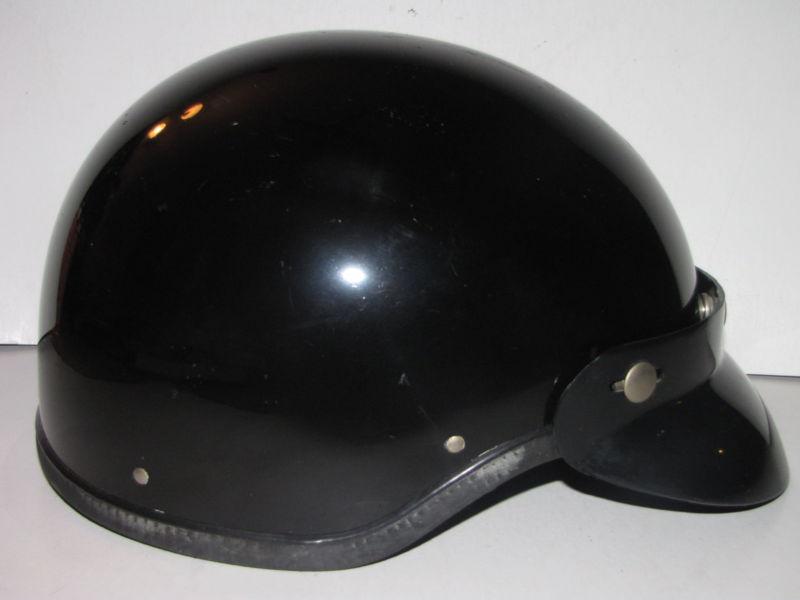 Vintage motorcycle helmet black shorty half style with visor