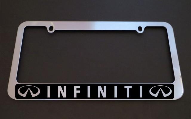 1 brand new infiniti halo chrome metal license plate frames + screw caps