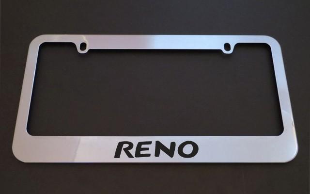 1 brand new suzuki reno chrome metal license plate frames + screw caps