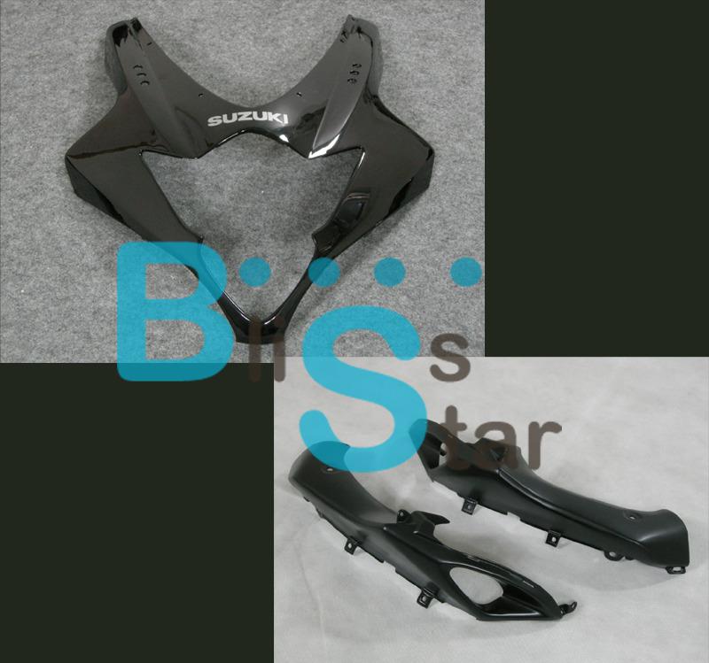 Black suzuki gsxr1000 2005 2006 front cowling upper nose headlight fairings