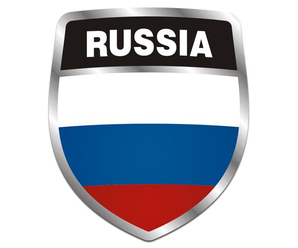 Russia flag shield decal 5"x4.3" russian soviet vinyl car sticker zu1