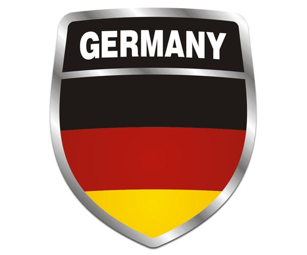 Germany flag shield decal 5"x4.3" german vinyl car bumper sticker zu1