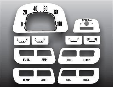 1964-1979 toyota landcruiser fj40 instrument cluster white face gauges