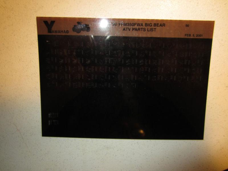 1990 yamaha atv yfm350fwa big bear microfiche parts catalog yfm 350 fwa