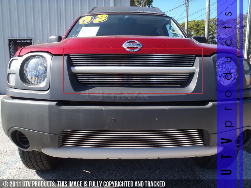 2002 2003 2004 nissan xterra 2pc upper chrome billet grille kit 02 03 04