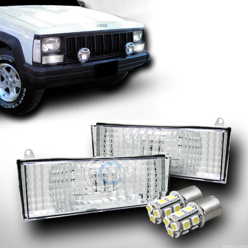 Euro signal parking bumper lights lamps ks+13 smd led bulbs 84-96 jeep cherokee