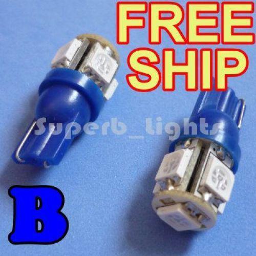 4x 194 168 t10 5-smd blue high power led car light bulb