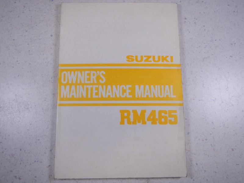 82 suzuki rm465 oem nos original driver's owner's manual 1982 rm 465