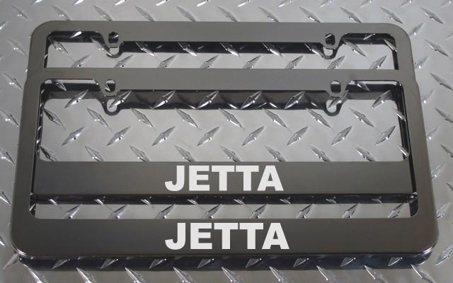 2 brand new volkswagen jetta gunmetal license plate frame + screw caps