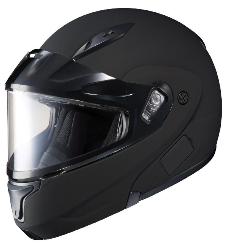 Hjc cl-max ii matte black 3xl dual lens snowmobile modular snow sled helmet