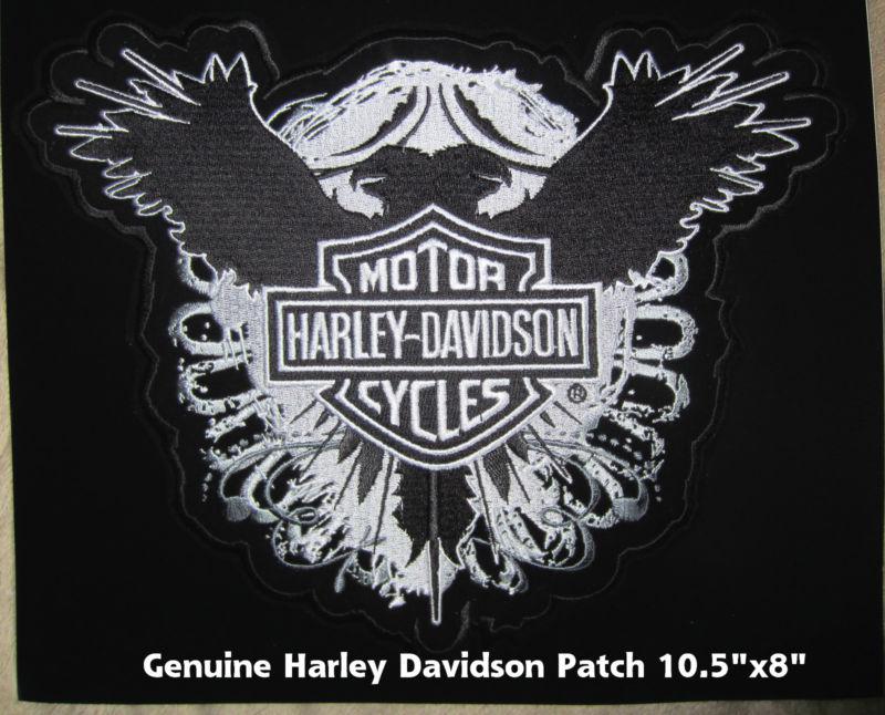 Harley davidson eagle patch-10.5" by 8" large embroidered patch-bar and shield