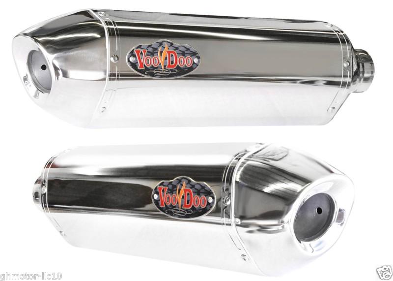 New 08 09 10 11 12 13 gsx 1300r hayabusa voodoo polish dual exhaust muffler