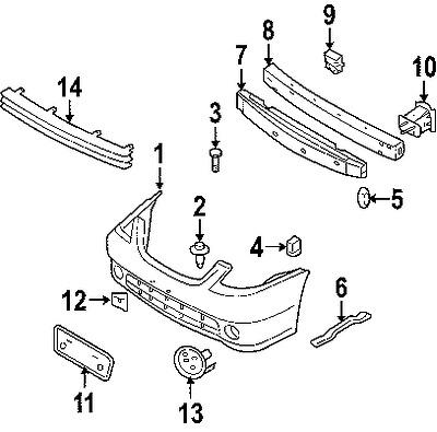 Nissan 622238j000 genuine oem factory original bumper cover side bracket