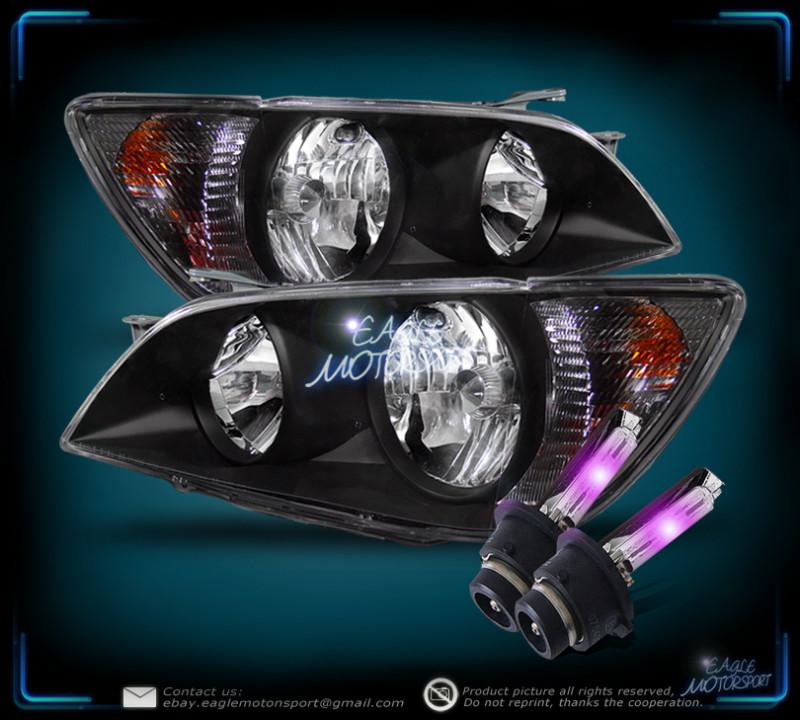 2001-2005 is300 jdm altezza blk crystal headlights/12000k d2s xenon hid bulbs