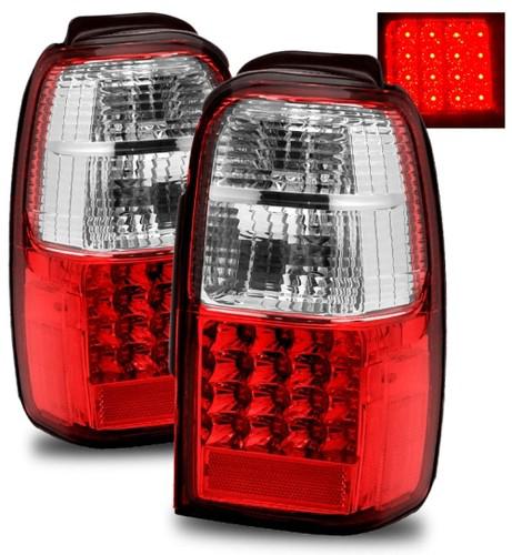 01-02 toyota 4runner 2wd/4wd sr5 jdm red clear led tail light brake backup lamps