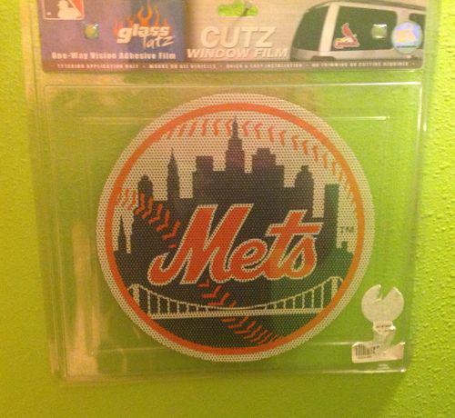 9" new york mets car window decal glass tats one-way vision adhesive film