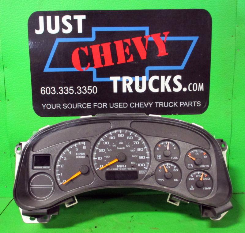 00 01 02 silverado sierra speedometer instrument gauge cluster 89k miles