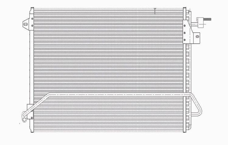 Replacement ac condenser serpentine type 96-98 ford mustang 3.8 4.6l f7zz19712aa