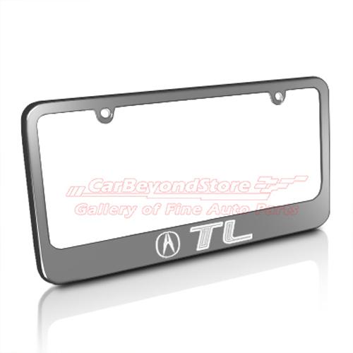 Acura logo tl gray metal license plate frame, 5 years warranty + free gift