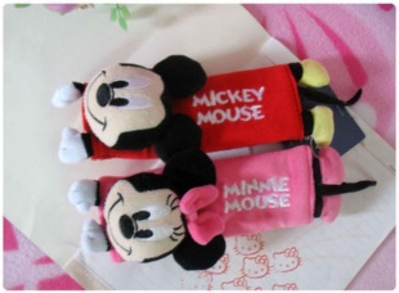 Seat belt cover decoration multiple use car /  baby trolley minnie & mickey 