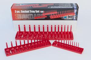 Hansen 9301 3pc socket tray set - 1/4", 3/8" and 1/2"