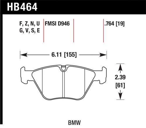 Hawk performance hb464f.764 disc brake pad