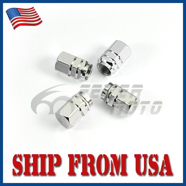 Us new tire wheel rim valve air stem cap car truck suv motorcycle bicycle silver