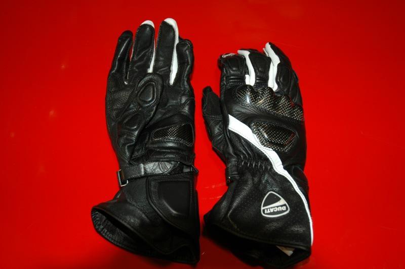 Ducati by five motorcycle gloves - sport '13, black and white, men's size large