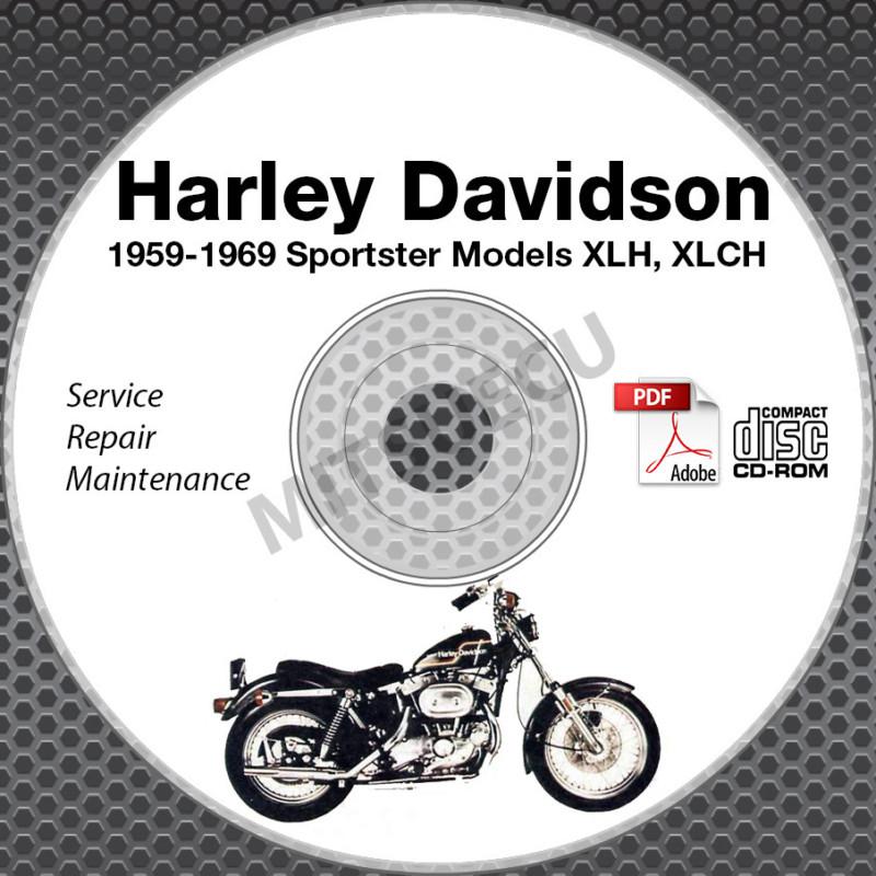 1959-1969 harley davidson sportster xlh xlch service manual cd rom shop repair