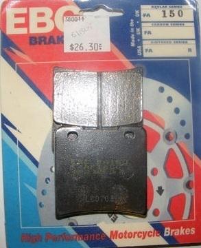 Ebc kevlar organic rear brake pads 1987-1988 suzuki gv1400 cavalcade # fa150