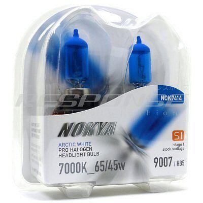 Nokya 9007 hb5 arctic white pro halogen headlight foglight bulbs 7000k 65/45w