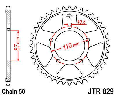 Jt sprocket rear 48t steel fits suzuki vz800 v/w/x/y/k1/k2/k3 marauder 1997-2003