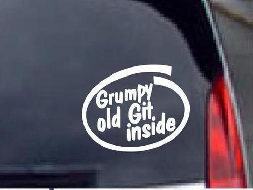 Grumpy old git inside funny vinyl car window sticker vw drift