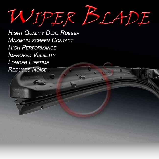 Pair j/u hook windshield wiper blade replace driver+passenger 24 & 20 inch