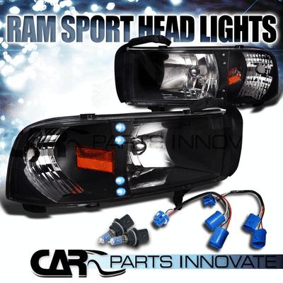 1994-2001 dodge ram 1500 2500 3500 sport black headlights+corner lamp+led drl