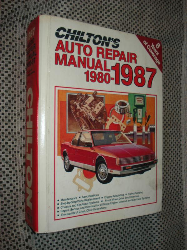 1980-1987 chiltons manual monte ss vette mustang service 86 85 84 ford dodge gm