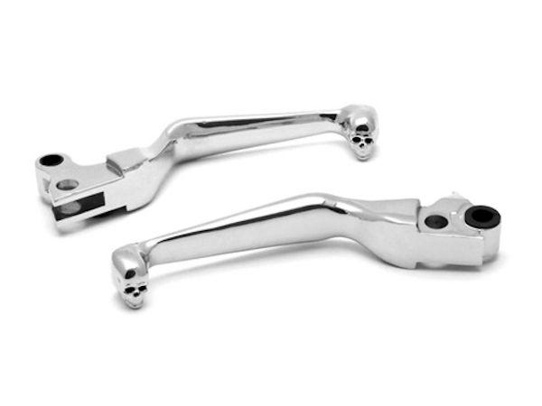 Clutch brake skull hand levers for 1996-2012 harley davidson flstf fat boy