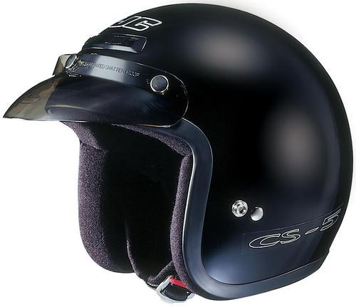 New hjc cs-5n solid open-face adult helmet, gloss black, small/sm