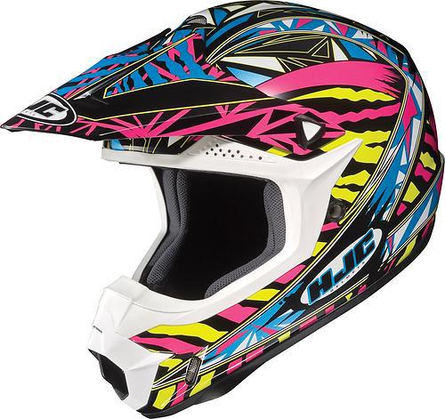 Hjc cl-x6 fuze offroad/motocross helmet,mc-3/yellow/pink/white/black,large/lg