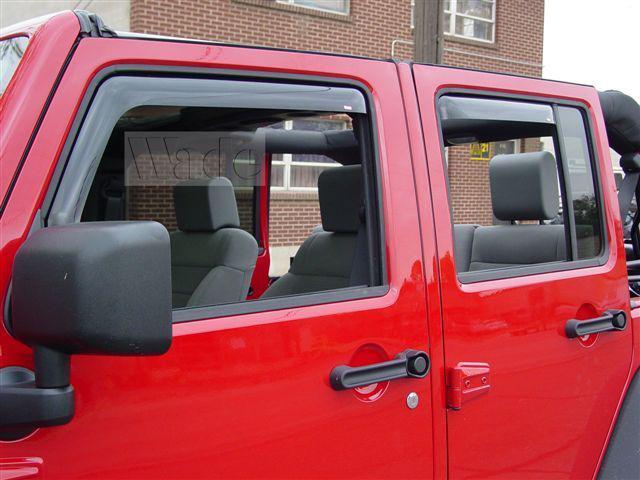 Jeep wrangler 2007 - 2013 in channel vent visors wind deflector shade 4 pc